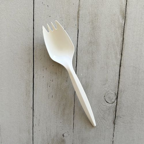 Boardwalk Mediumweight Polypropylene Cutlery Spork White 1000/Case