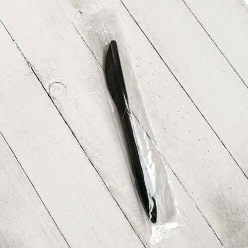 Boardwalk Mediumweight Wrapped Polypropylene Cutlery Knife Black 1000/Case