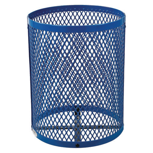 Global Industrial Outdoor Diamond Steel Trash Can Rain Bonnet Lid 36 Gal Blue