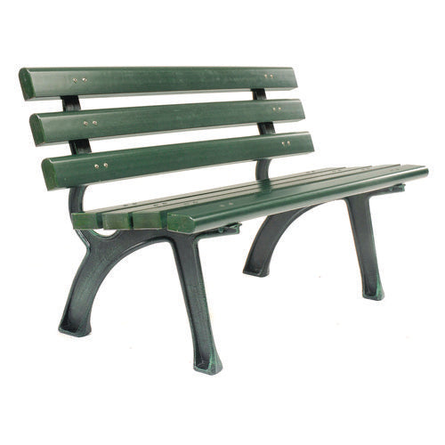 Global Industrial Recycled Plastic Benches With Back 48x23x28 Green