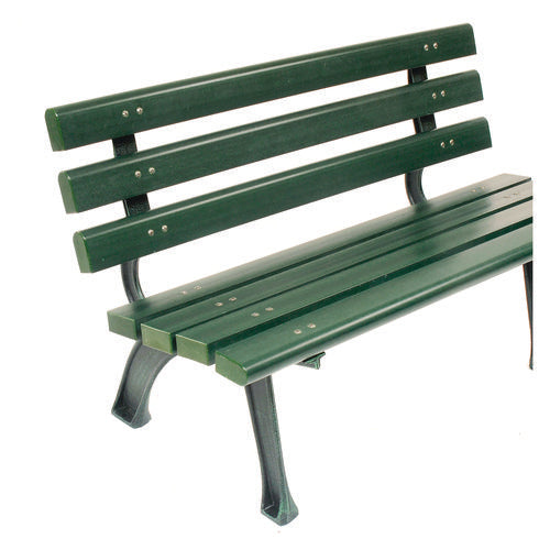 Global Industrial Recycled Plastic Benches With Back 48x23x28 Green