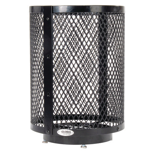 Global Industrial Outdoor Diamond Steel Trash Can With Base 36 Gal Black