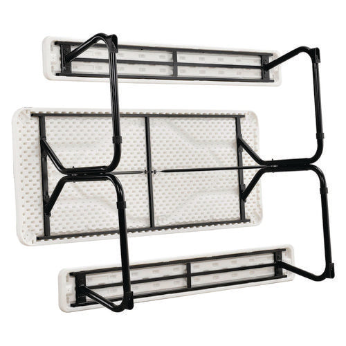Global Industrial Blow-molded Plastic Picnic Table Rectangular 72x60x30 White Top White Base/legs