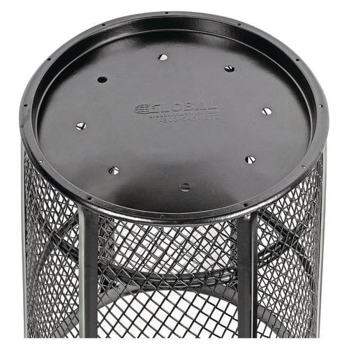 Global Industrial Steel Mesh Corrosion Resistant Trash Can 48 Gal Black