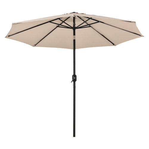 Global Industrial Outdoor Umbrella With Tilt Mechanism 102" Span 94" Long Tan Canopy Black Handle