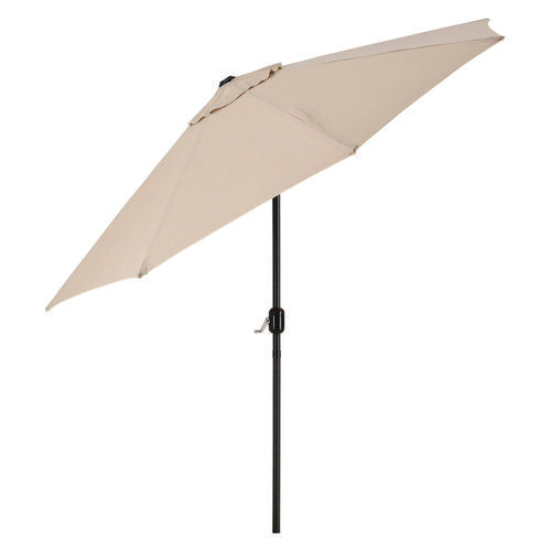 Global Industrial Outdoor Umbrella With Tilt Mechanism 102" Span 94" Long Tan Canopy Black Handle