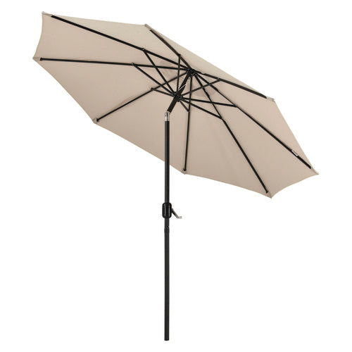 Global Industrial Outdoor Umbrella With Tilt Mechanism 102" Span 94" Long Tan Canopy Black Handle