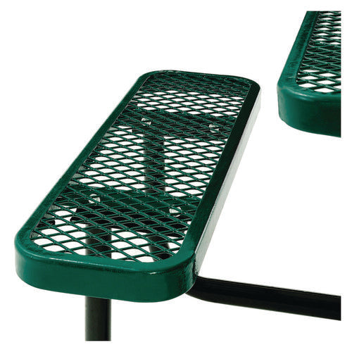 Global Industrial Expanded Steel Picnic Table Square 81x81x29.5 Green Top Green Base/legs