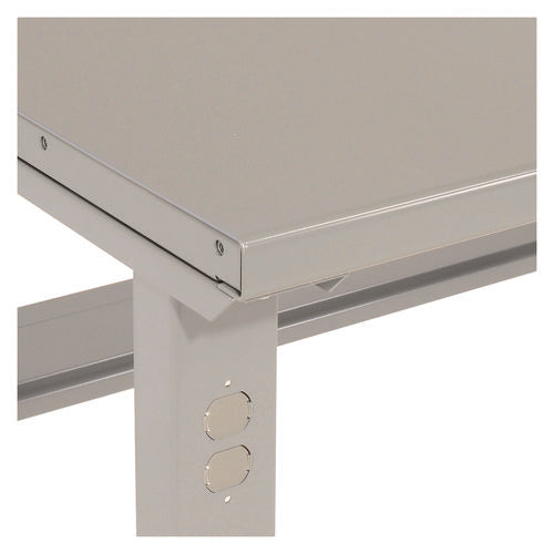 Global Industrial Standard Duty Steel Top Adjustable Height Workbench 2000 Lbs 60x30x30.88 To 36.88 Gray