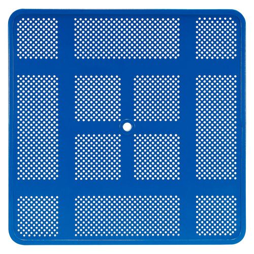 Global Industrial Perforated Steel Picnic Table Square 81x81x29.5 Blue Top Blue Base/legs