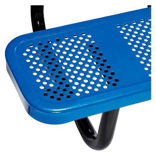 Global Industrial Perforated Steel Picnic Table Square 81x81x29.5 Blue Top Blue Base/legs