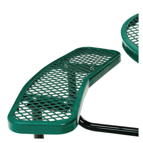 Global Industrial Expanded Steel Picnic Table Round 46" Diax29.5"h Green Top Green Base/legs
