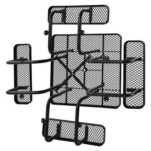 Global Industrial Expanded Steel Picnic Table Square 81x81x29.5 Black Top Black Base/legs