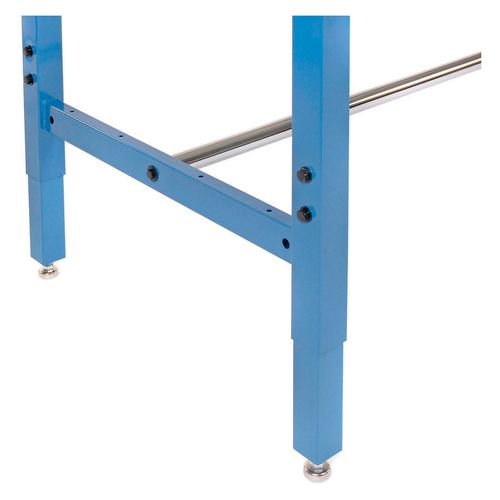 Global Industrial Adjustable Height Heavy Duty Workbenches 5000 Lbs 60x30x31.63 To 43.63 White/blue