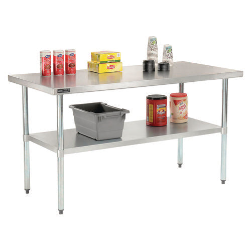 Global Industrial Work Table With Undershelf Rectangular 60x30x35 Silver Top Silver Base/legs