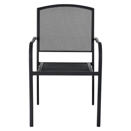 Global Industrial Interion Mesh Cafe Table And Chair Sets Round 48" Diax29"h Black Top Black Base/legs