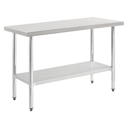 Global Industrial Work Table With Undershelf Rectangular 48x24x35 Silver Top Silver Base/legs