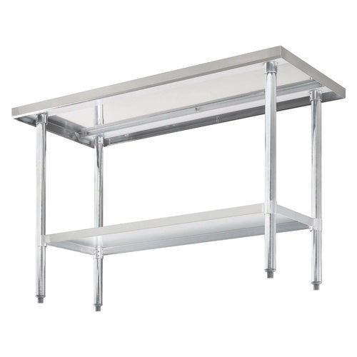 Global Industrial Work Table With Undershelf Rectangular 48x24x35 Silver Top Silver Base/legs