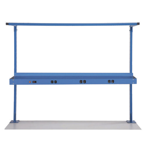 Global Industrial Upper Workbench Shelf 6 Single Outlets For Use With 60" Wide Workbenches 100 Lb Weight Capacity
