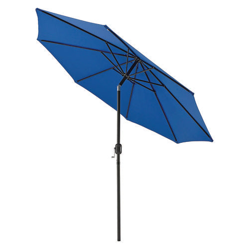 Global Industrial Outdoor Umbrella With Tilt Mechanism 102" Span 94" Long Blue Canopy Black Handle