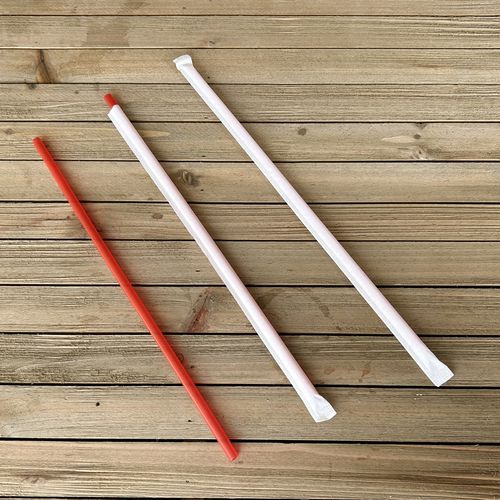 Boardwalk Wrapped Giant Straws 10.25" Polypropylene Red 1200/Case