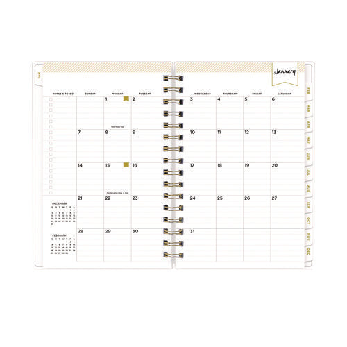 Blue Sky Day Designer Navy Stripe Daily/monthly Planner Horizontal Stripe Artwork 8x5 Navy/white Cover 12-month (jan-dec): 2025