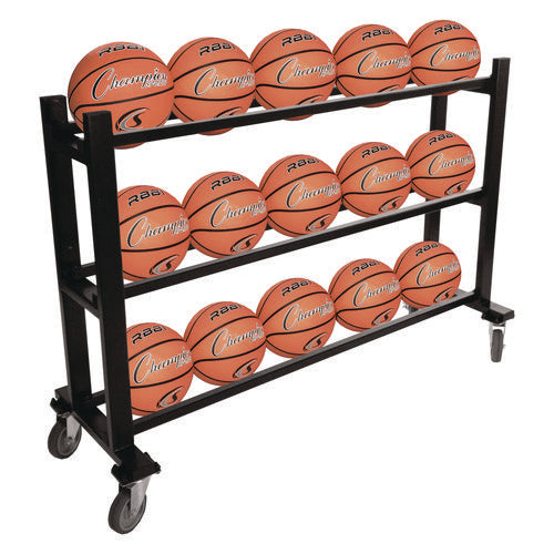 Champion Sports Deluxe Heavy-duty Basketball Cart Metal 220 Lb Capacity 16x50.75x34.75 Black