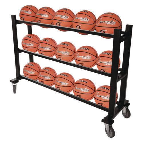 Champion Sports Deluxe Heavy-duty Basketball Cart Metal 220 Lb Capacity 16x50.75x34.75 Black