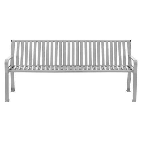 Global Industrial Steel Slat Benches With Back 72x26x31 Gray