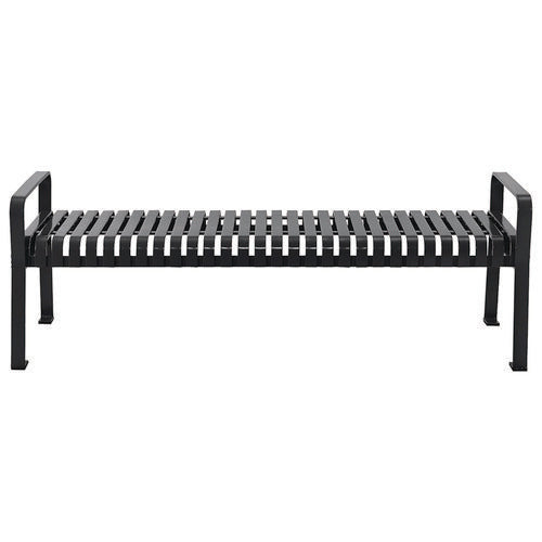 Global Industrial Steel Slat Flat Bench 70x24x24.25 Black