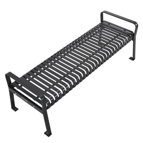 Global Industrial Steel Slat Flat Bench 70x24x24.25 Black