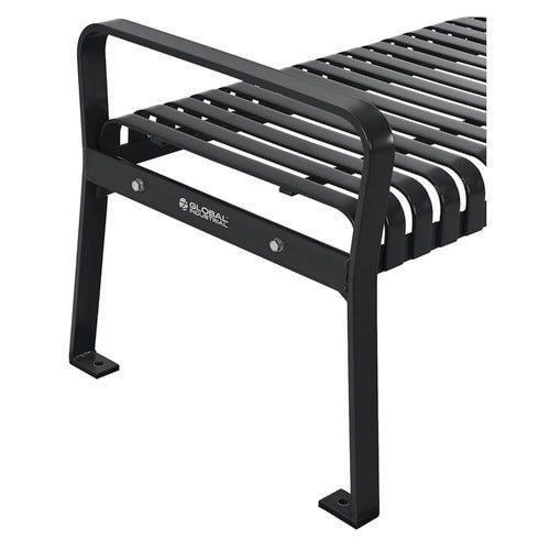 Global Industrial Steel Slat Flat Bench 70x24x24.25 Black