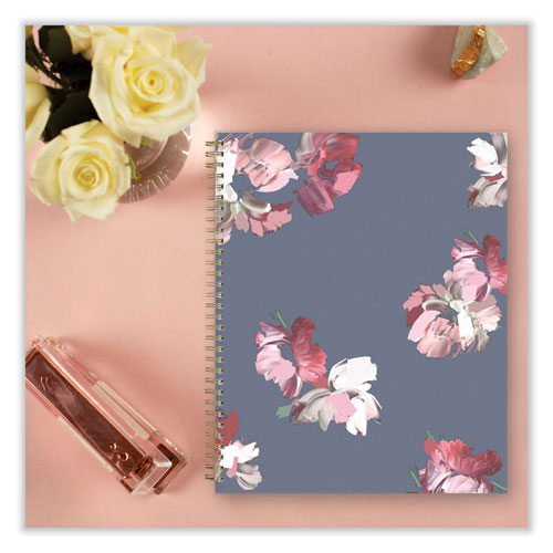 Blue Sky Life Note-it Leah Weekly/monthly Notes Planner Floral Artwork 11x8.5 Gray/pink/white Cover 12-month (jan To Dec): 2025