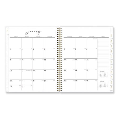 Blue Sky Life Note-it Leah Weekly/monthly Notes Planner Floral Artwork 11x8.5 Gray/pink/white Cover 12-month (jan To Dec): 2025