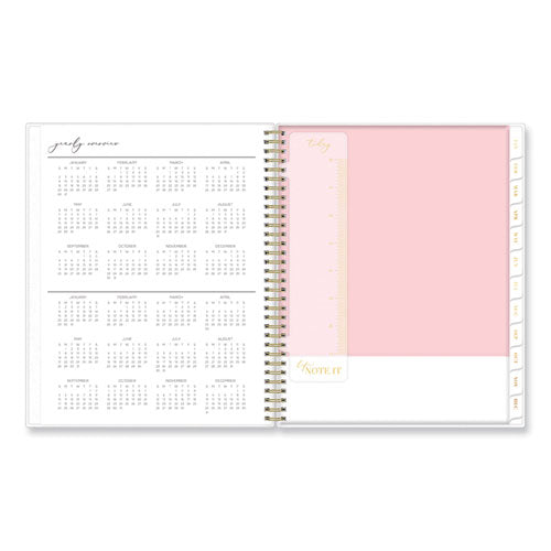 Blue Sky Life Note-it Leah Weekly/monthly Notes Planner Floral Artwork 11x8.5 Gray/pink/white Cover 12-month (jan To Dec): 2025