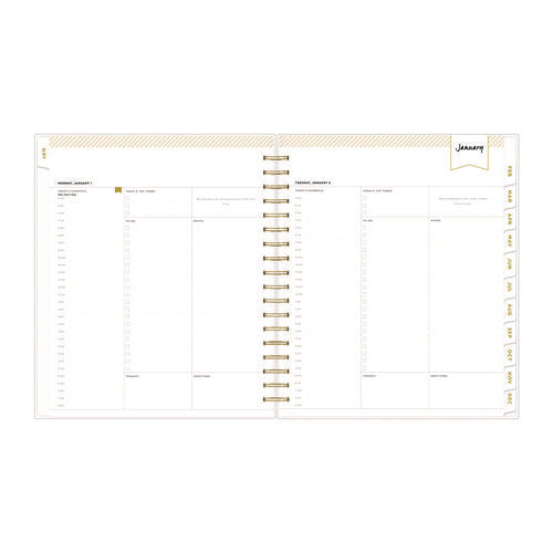 Blue Sky Day Designer Navy Stripe Daily/monthly Planner Horizontal Stripe Artwork 10x8 Navy/white Cover 12-month (jan-dec): 2025