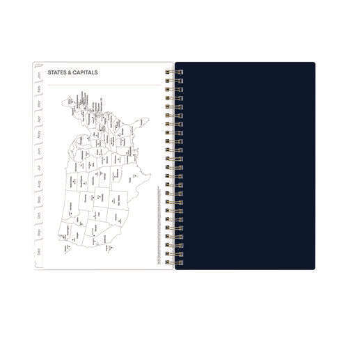 Blue Sky Ashlyn Weekly/monthly Planner Floral Artwork 8x5 Navy/multicolor Cover 12-month (jan To Dec): 2025