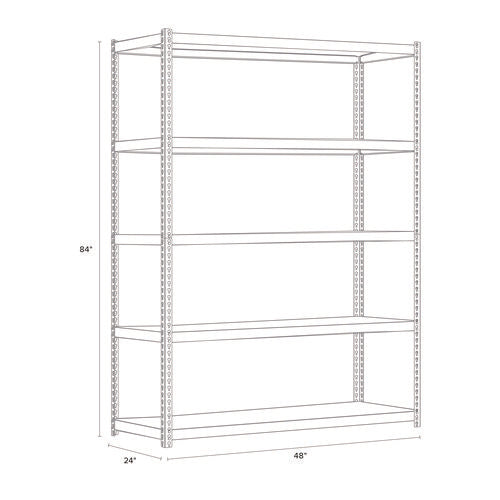 Alera Steel Shelving Unit With Particleboard Shelves Five-shelf 48wx24dx84h Steel Black