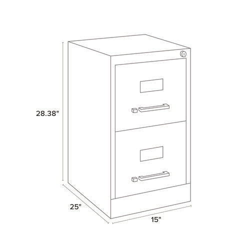 Alera Two-drawer Economy Vertical File 2 Letter-size File Drawers Light Gray 15"x25"x28.38"