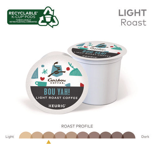 Caribou Coffee Bou Yah K-cup Pods Light Roast 22/box