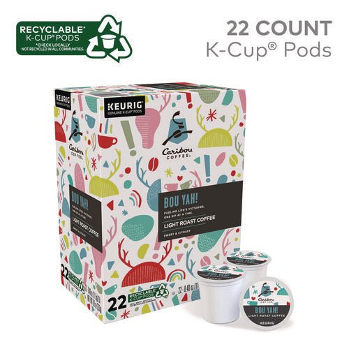 Caribou Coffee Bou Yah K-cup Pods Light Roast 22/box