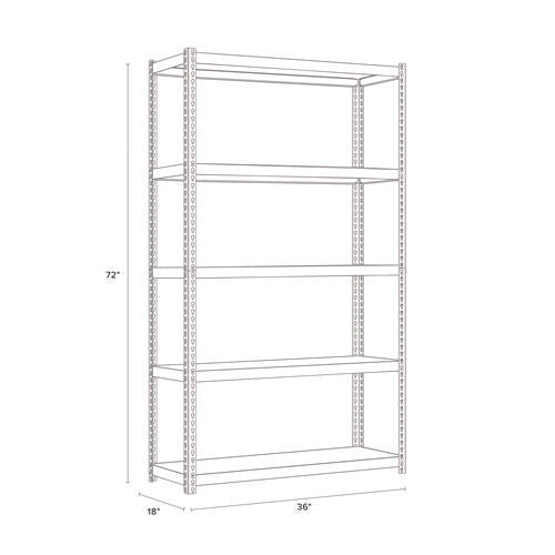 Alera Steel Shelving With Particleboard Shelves Five-shelf 36wx18dx72h Steel Black