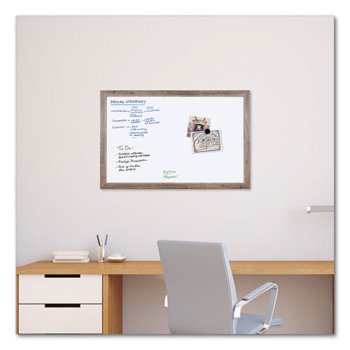 U Brands Magnetic Dry Erase Board With Rustic Frame 36"x24" (actual Size: 35"x23") White Surface Brown Wood Frame