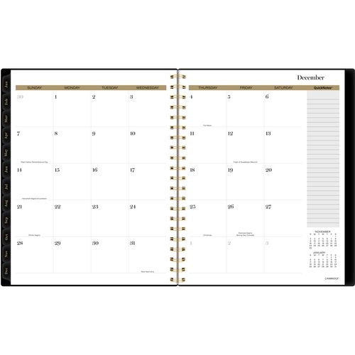 Cambridge Radiate Weekly/monthly Planner Stylized Solar-eclipse Artwork 11x9.25 Black/gold Cover 12-month (jan To Dec): 2025