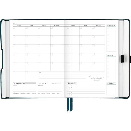 AT-A-GLANCE Foundation Undated Weekly/monthly Planner 8.5"x6.75" Blue Cover 12-month: Undated