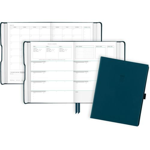 AT-A-GLANCE Foundation Undated Weekly/monthly Planner 8.5"x6.75" Blue Cover 12-month: Undated