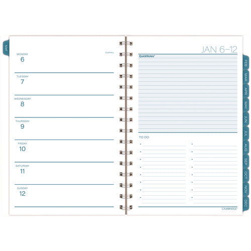 Cambridge Glacier Weekly/monthly Planner Glacier Artwork 8.5"x6.38" Blue/gray/silver Cover 12-month (jan To Dec): 2025