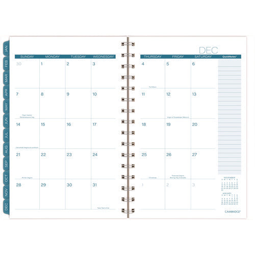 Cambridge Glacier Weekly/monthly Planner Glacier Artwork 8.5"x6.38" Blue/gray/silver Cover 12-month (jan To Dec): 2025