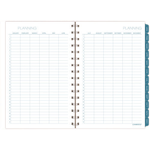 Cambridge Glacier Weekly/monthly Planner Glacier Artwork 8.5"x6.38" Blue/gray/silver Cover 12-month (jan To Dec): 2025