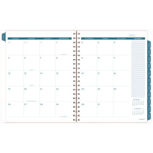 Cambridge Glacier Weekly/monthly Planner Glacier Artwork 11"x9.25" Blue/gray/silver Cover 12-month (jan To Dec): 2025